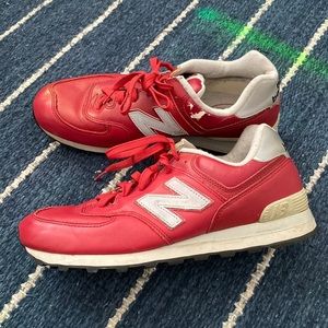 Vintage Leather New Balance Red Sneakers Sz 10